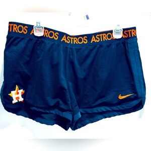 Astros Nike Dri-Fit Athletic Running Workout Spin Cycle Yoga Cheer Shorts Sz L